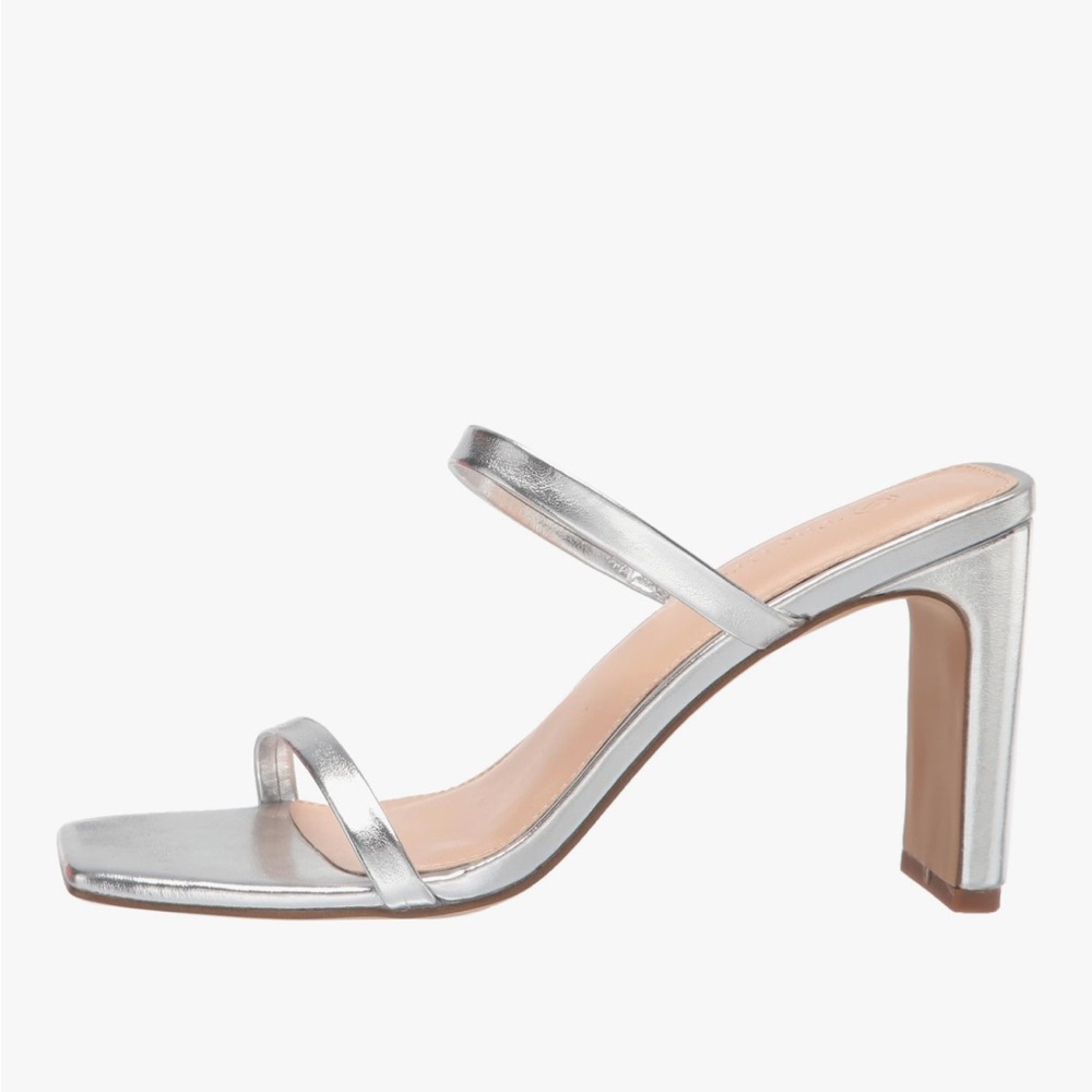 Silver Square Toe High Heeled Sandal - Picture 8 of 8